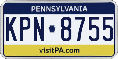 PA license plate KPN8755