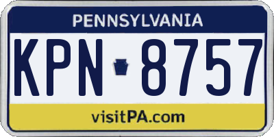 PA license plate KPN8757