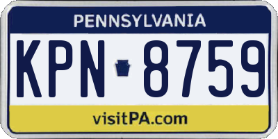 PA license plate KPN8759