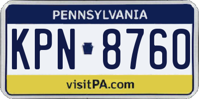 PA license plate KPN8760