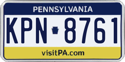 PA license plate KPN8761