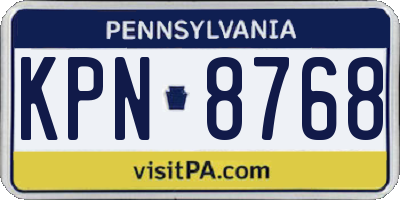 PA license plate KPN8768