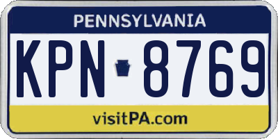 PA license plate KPN8769