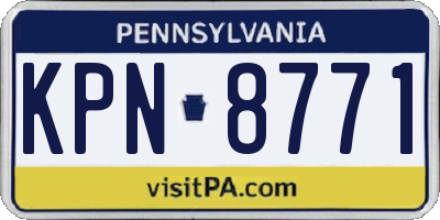 PA license plate KPN8771