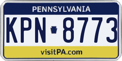 PA license plate KPN8773
