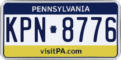 PA license plate KPN8776