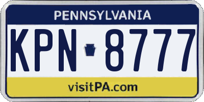 PA license plate KPN8777