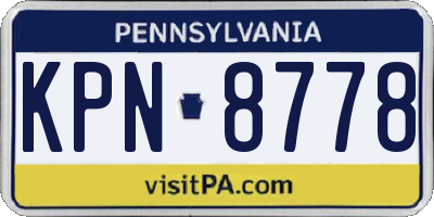 PA license plate KPN8778