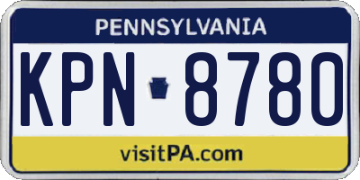 PA license plate KPN8780