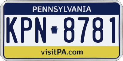 PA license plate KPN8781