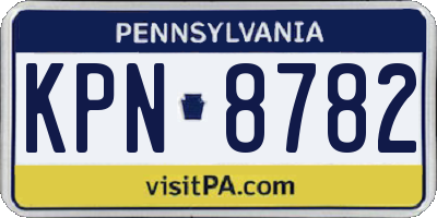 PA license plate KPN8782