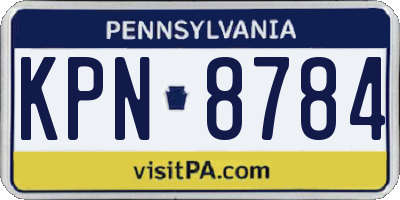 PA license plate KPN8784