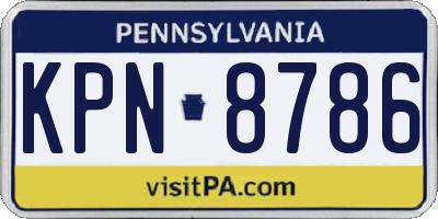 PA license plate KPN8786