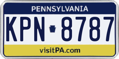 PA license plate KPN8787