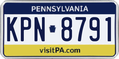 PA license plate KPN8791