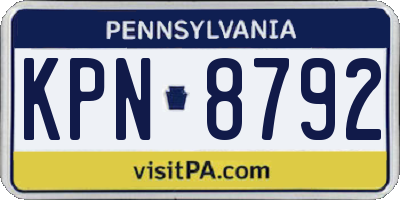 PA license plate KPN8792