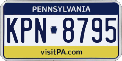PA license plate KPN8795