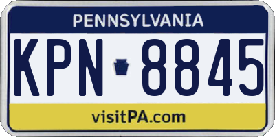 PA license plate KPN8845