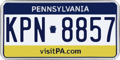 PA license plate KPN8857