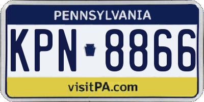 PA license plate KPN8866