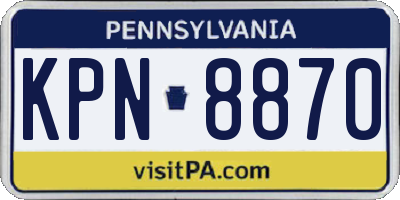 PA license plate KPN8870