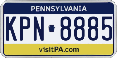 PA license plate KPN8885