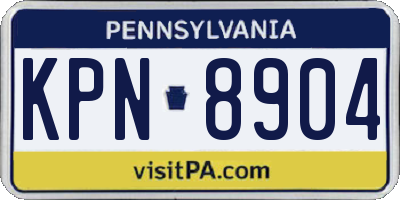 PA license plate KPN8904