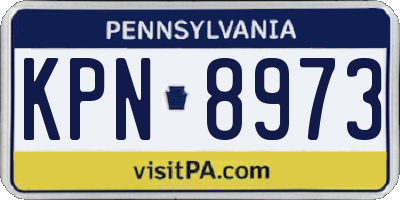 PA license plate KPN8973