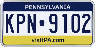 PA license plate KPN9102