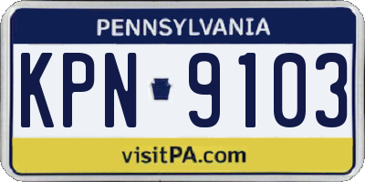PA license plate KPN9103