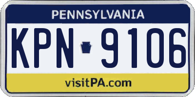 PA license plate KPN9106