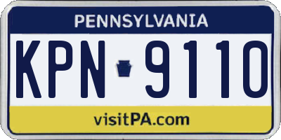 PA license plate KPN9110