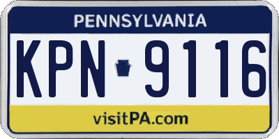 PA license plate KPN9116