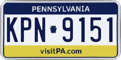 PA license plate KPN9151