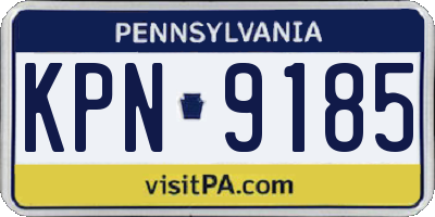 PA license plate KPN9185