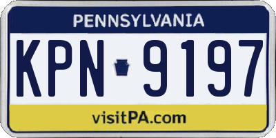 PA license plate KPN9197