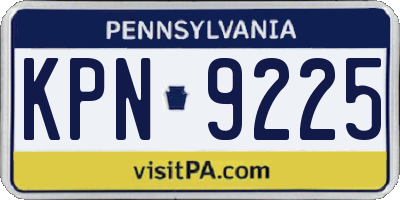 PA license plate KPN9225