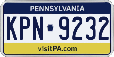 PA license plate KPN9232