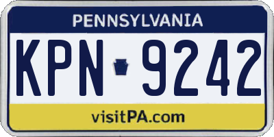 PA license plate KPN9242