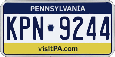 PA license plate KPN9244
