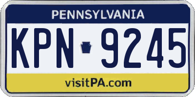 PA license plate KPN9245