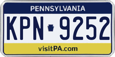 PA license plate KPN9252