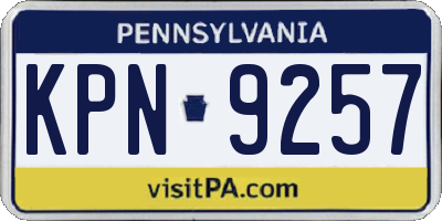 PA license plate KPN9257