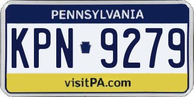 PA license plate KPN9279