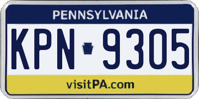 PA license plate KPN9305