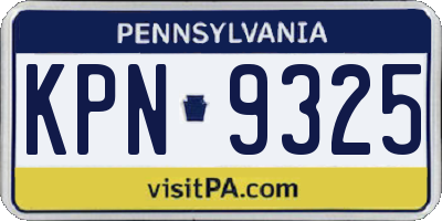 PA license plate KPN9325