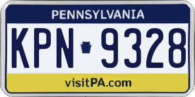 PA license plate KPN9328