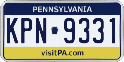PA license plate KPN9331