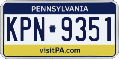 PA license plate KPN9351