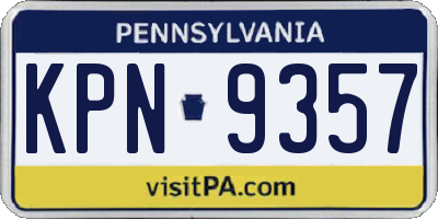 PA license plate KPN9357